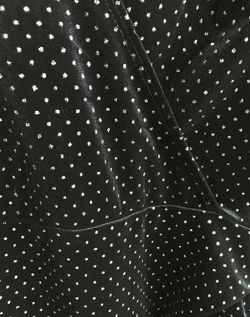 Willow Bodycon Dress in Black and White Dot - Image 3