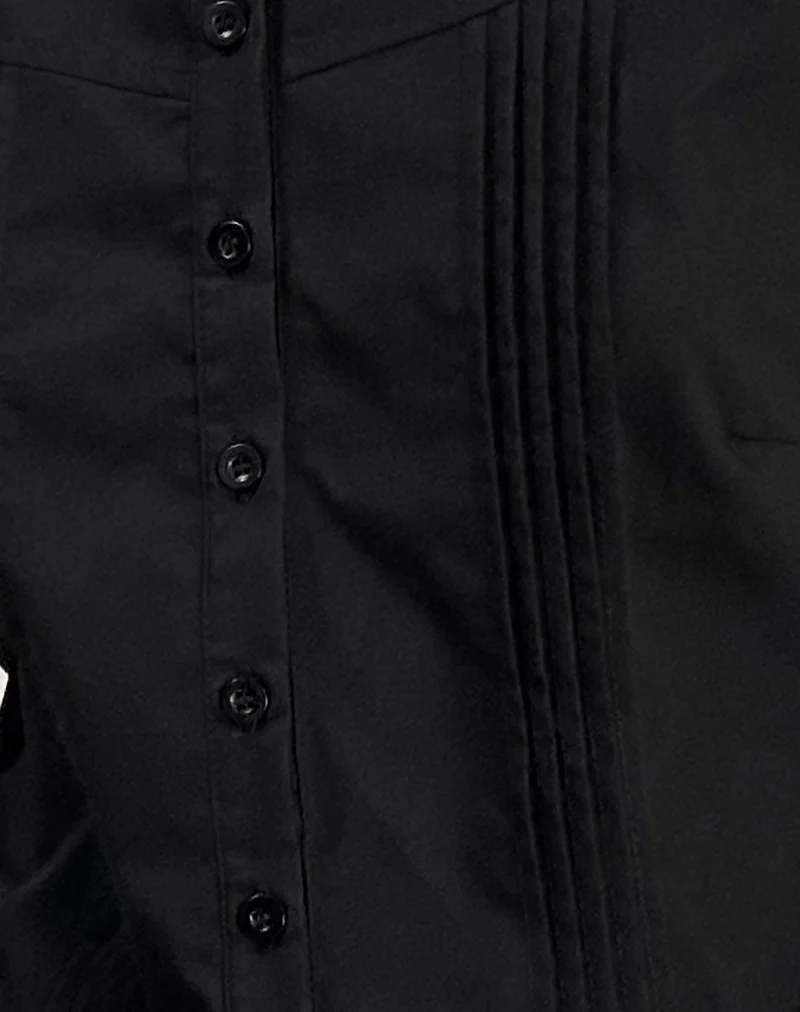 Wilmot Blouse in Black Poplin - Image 6
