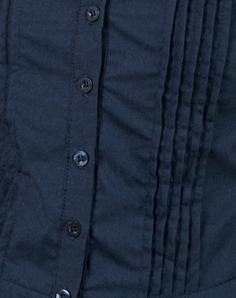Wilmot Blouse in Navy Poplin - Image 6