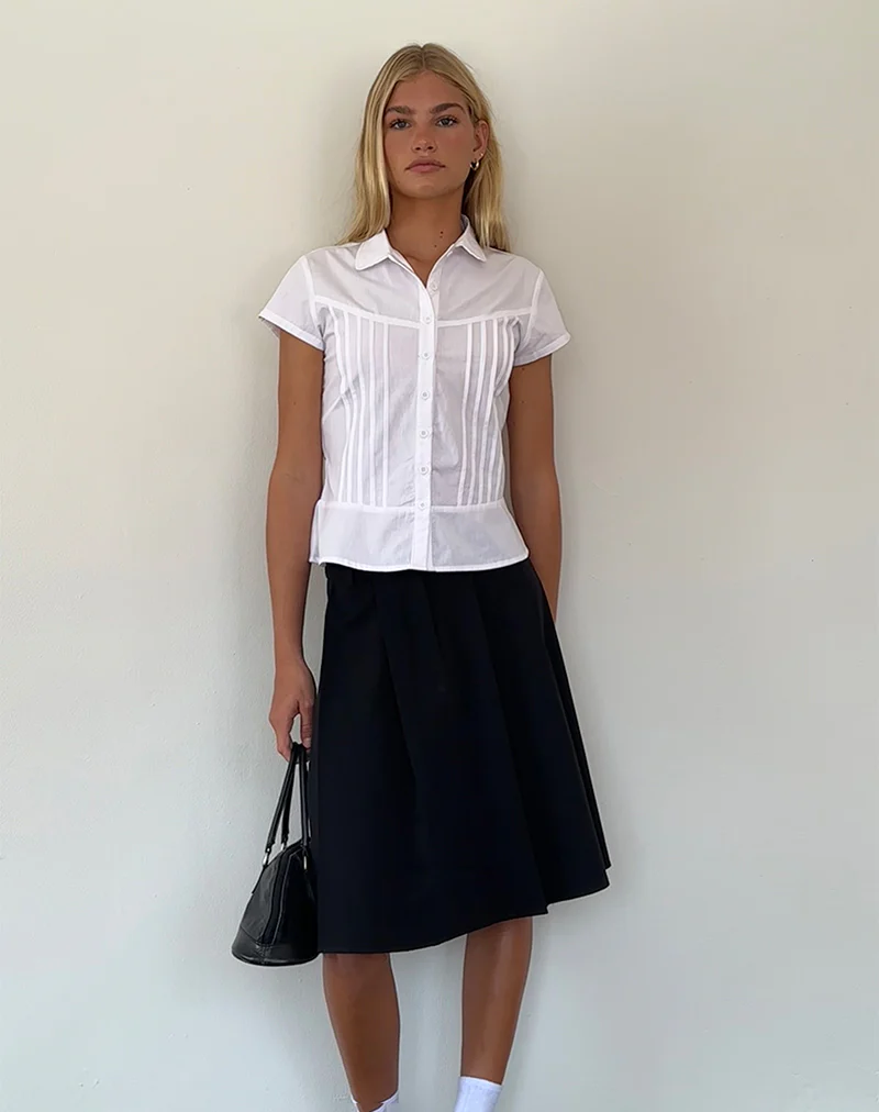 Wilmot Blouse in White Poplin - Image 2