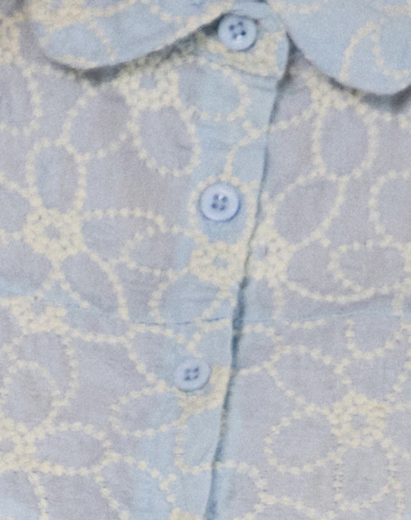 Winaya Blouse in Broderie Ice Blue - Image 5
