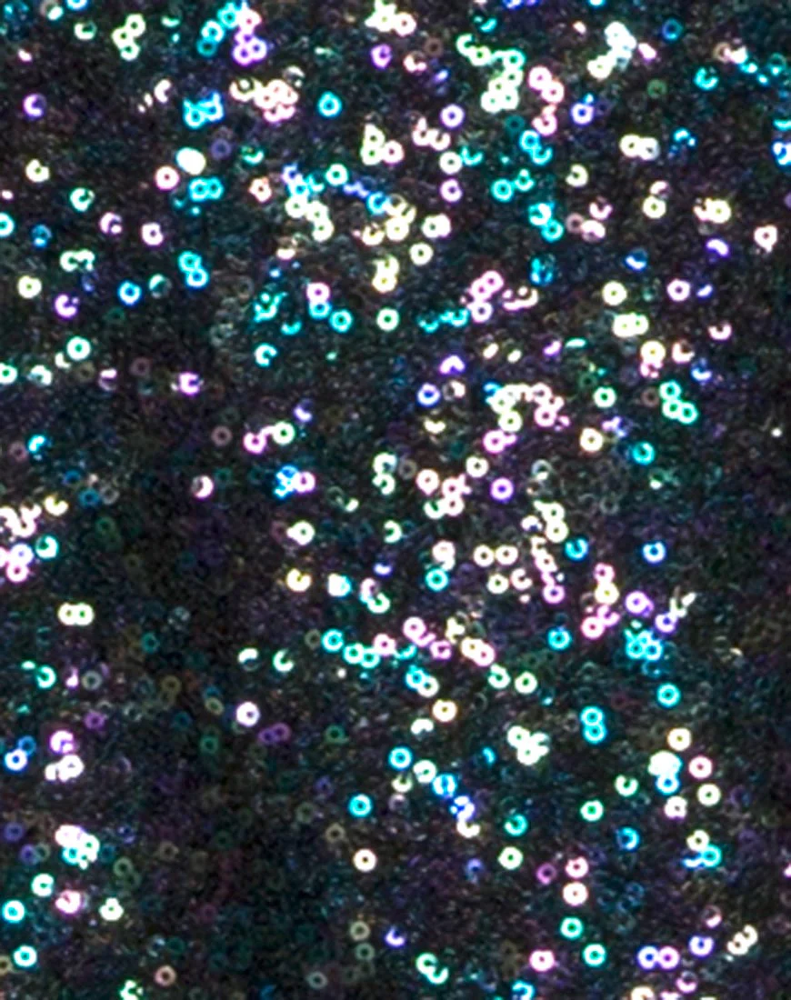 Winnie Dress in Mini Sequin Petrol - Image 5