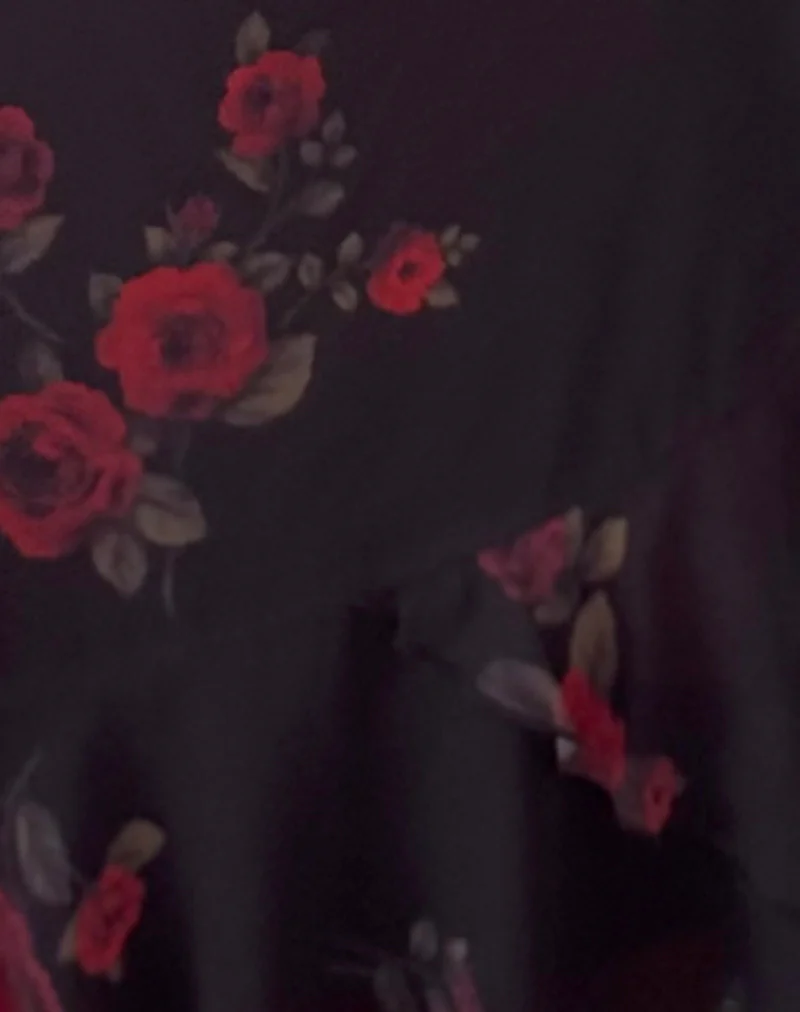 Winona Mini Skirt in Vintage Roses Black - Image 6