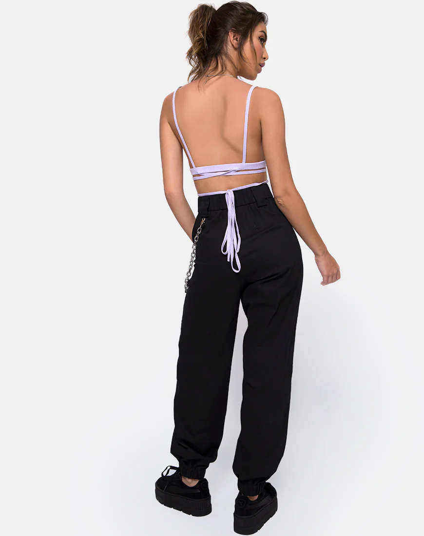 Wrap Around Bralet in Rib Lilac - Image 4