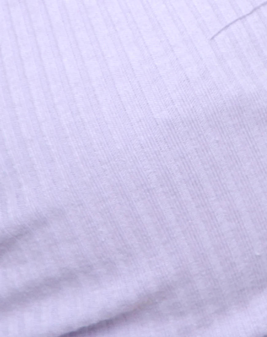 Wrap Around Bralet in Rib Lilac - Image 5