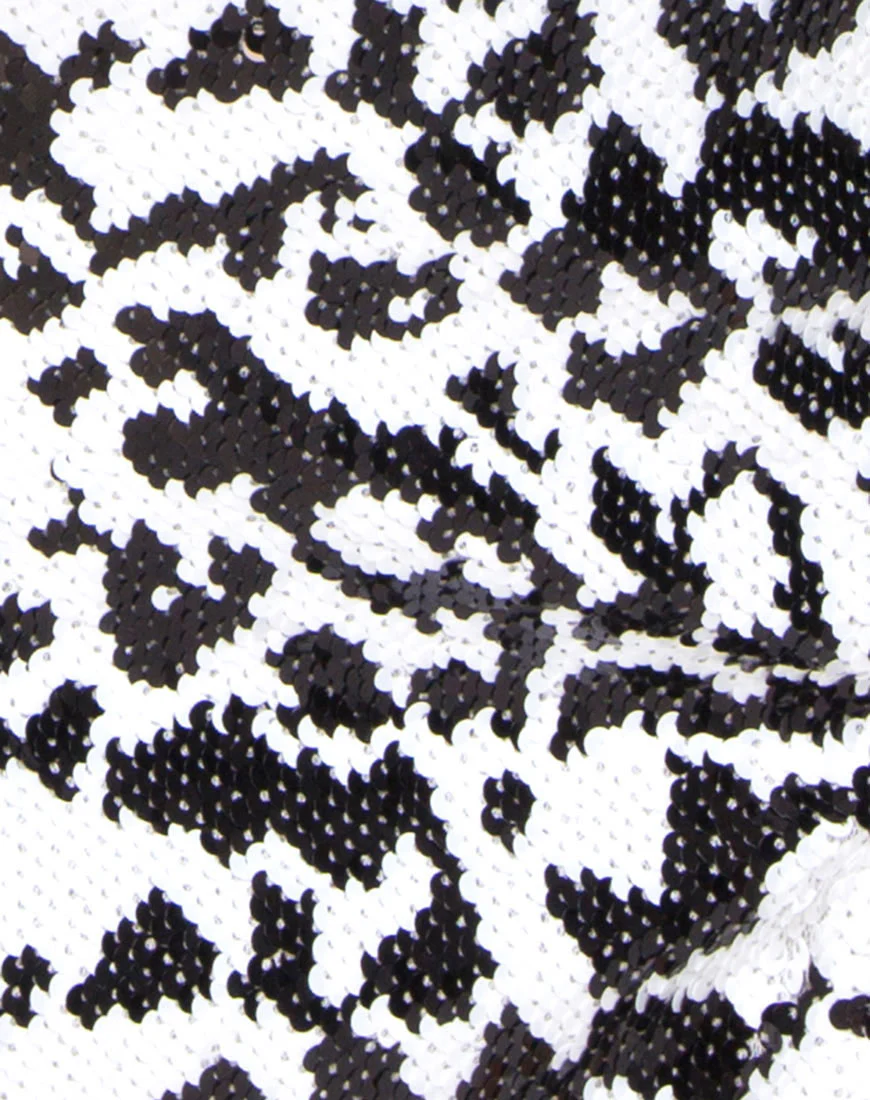Wre Skirt in White Leopard Sequin - Image 5