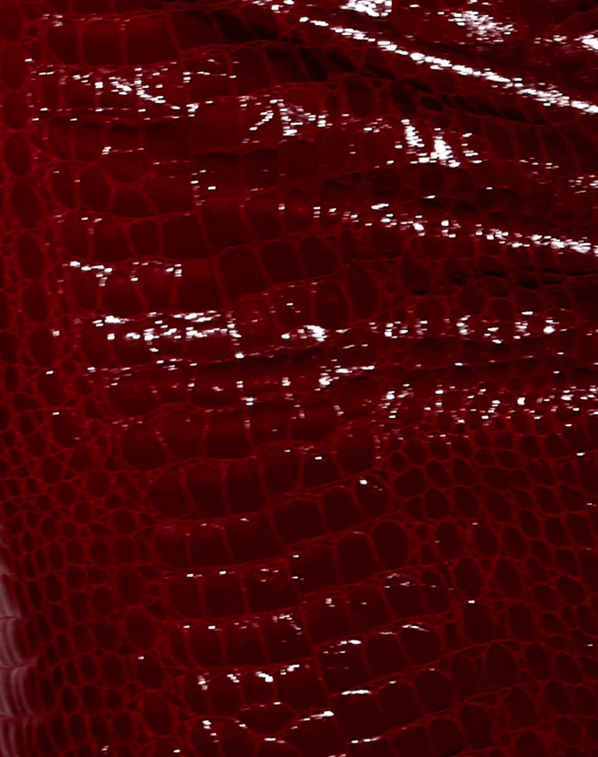 Wren Skirt in Croc PU Burgundy - Image 5