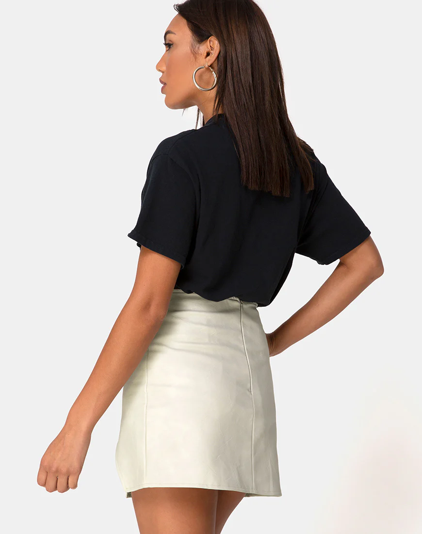 Wren Mini Skirt in Pu Matte Grey - Image 2