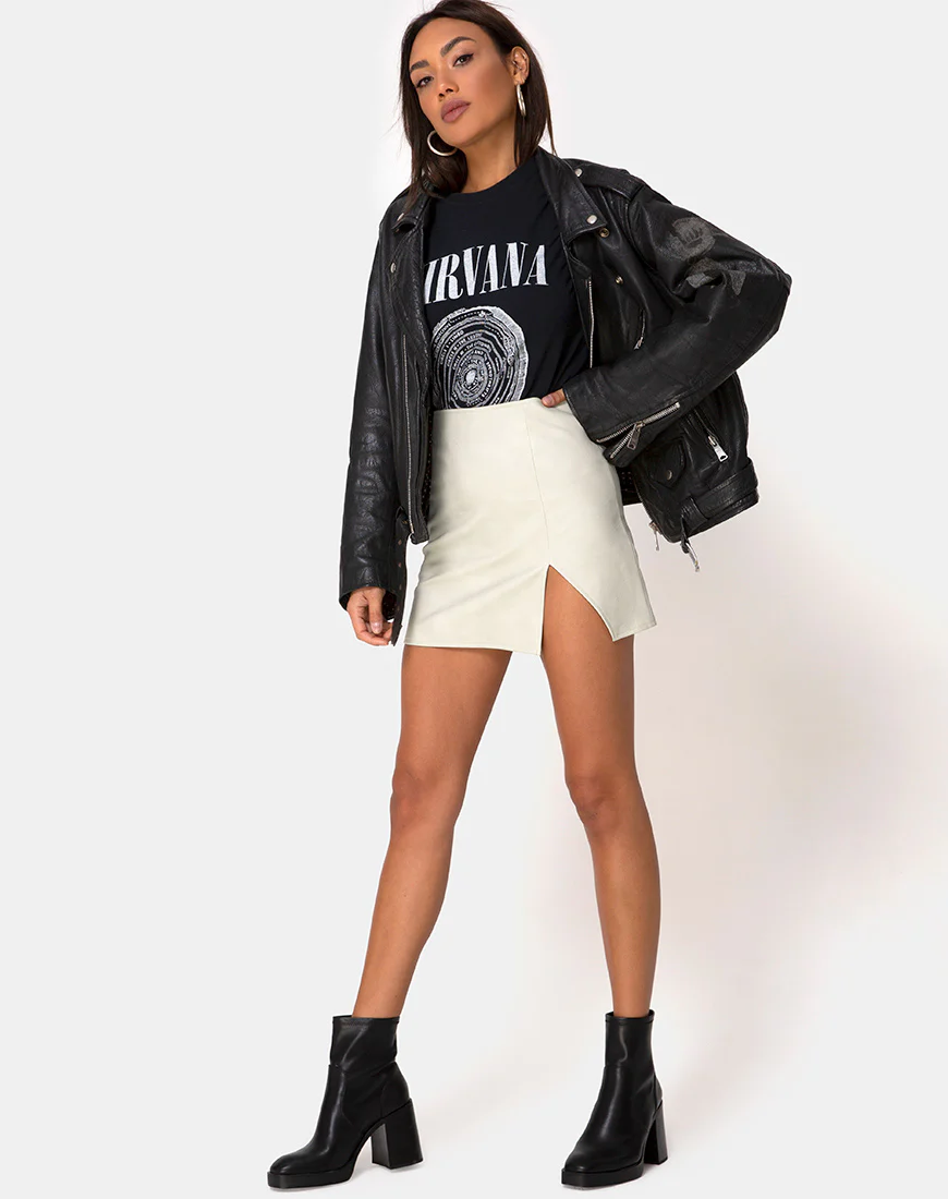Wren Mini Skirt in Pu Matte Grey - Image 3