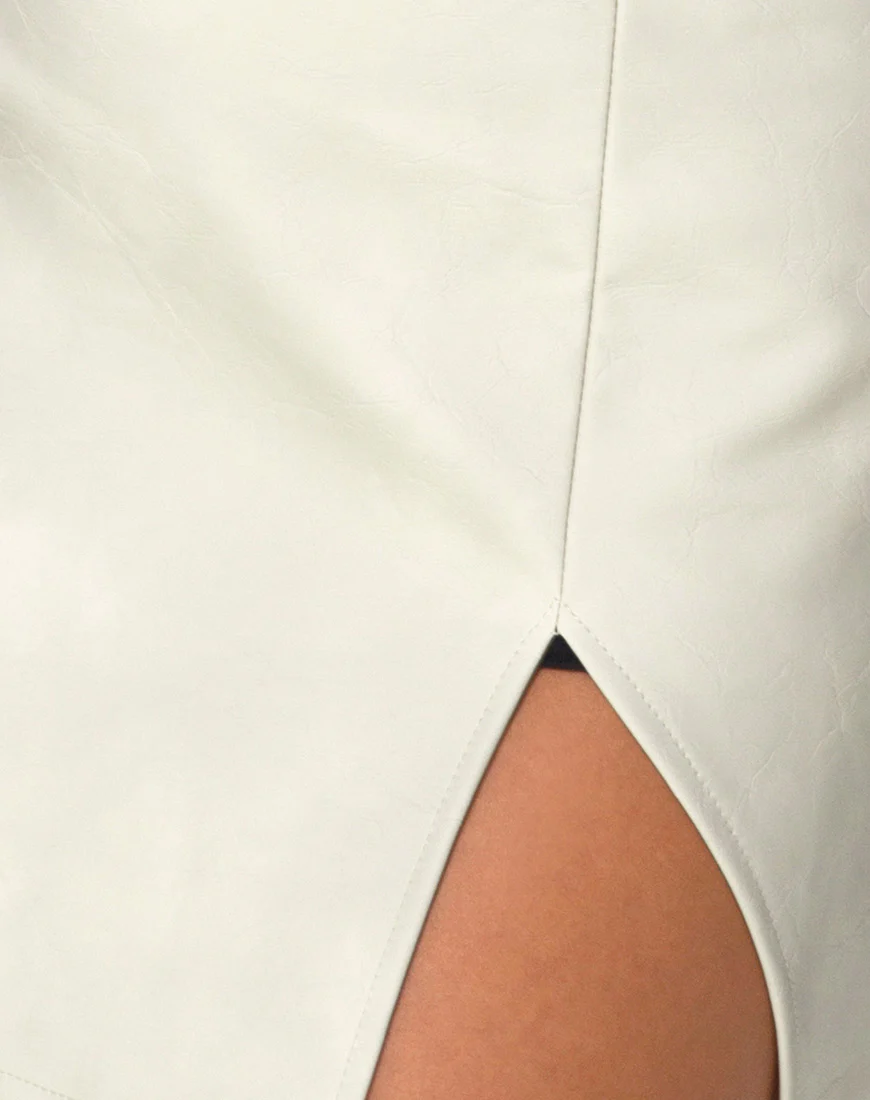Wren Mini Skirt in Pu Matte Grey - Image 5