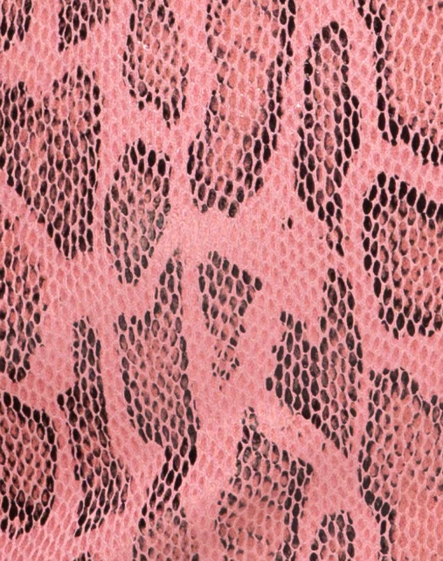Wren Mini Skirt in PU Snake Pink - Image 8