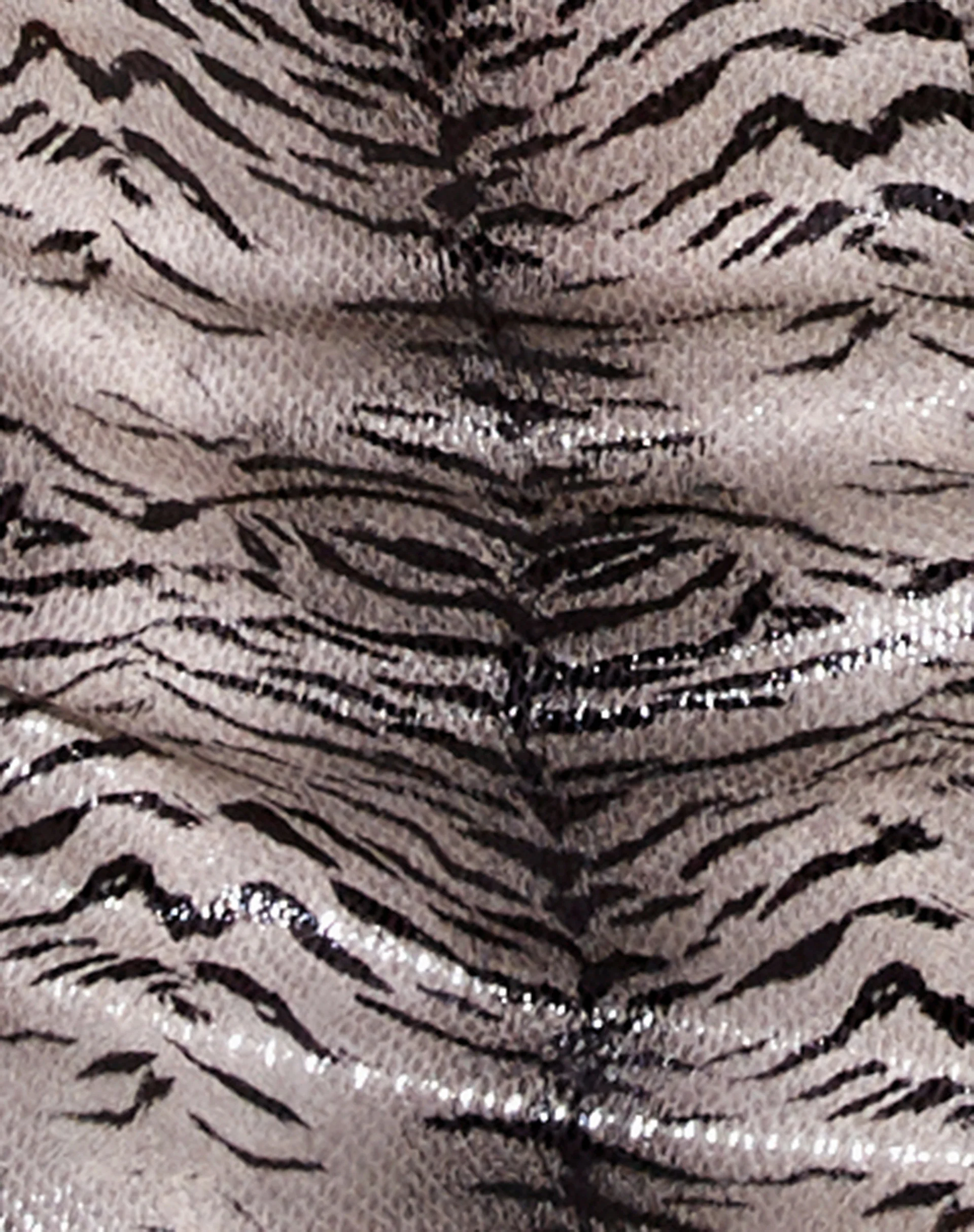 Wren Mini Skirt in Tiger PU Grey - Image 5