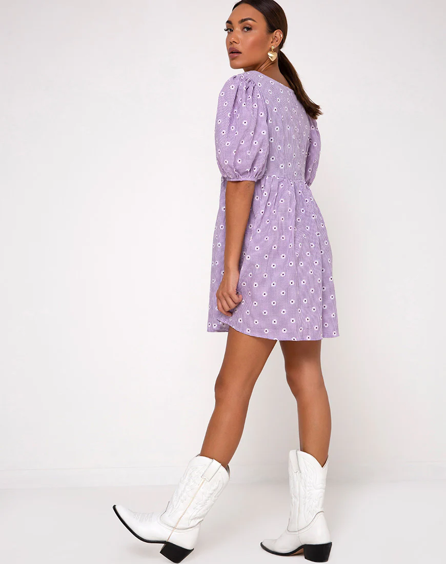 Wretta Dress in Daisy Field Lavender - Image 4