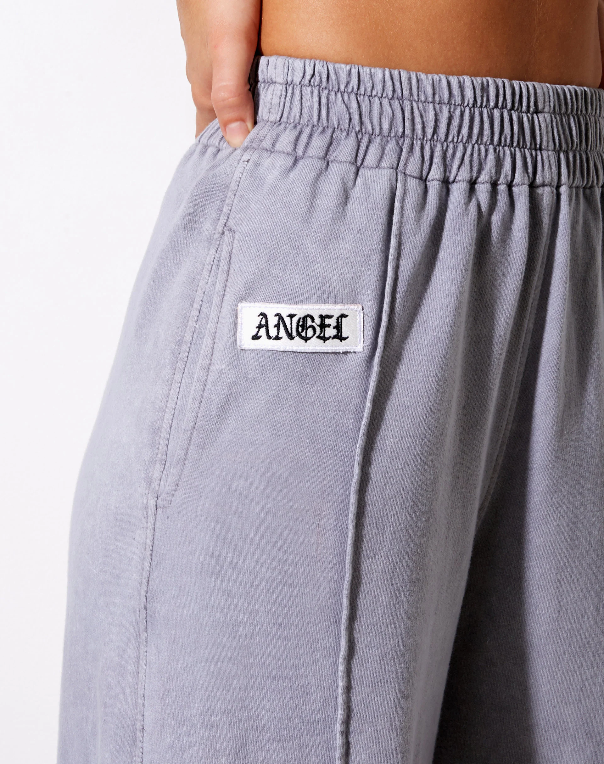 Wungu Trouser in Grey Wash 'Angel' Embro Label - Image 4