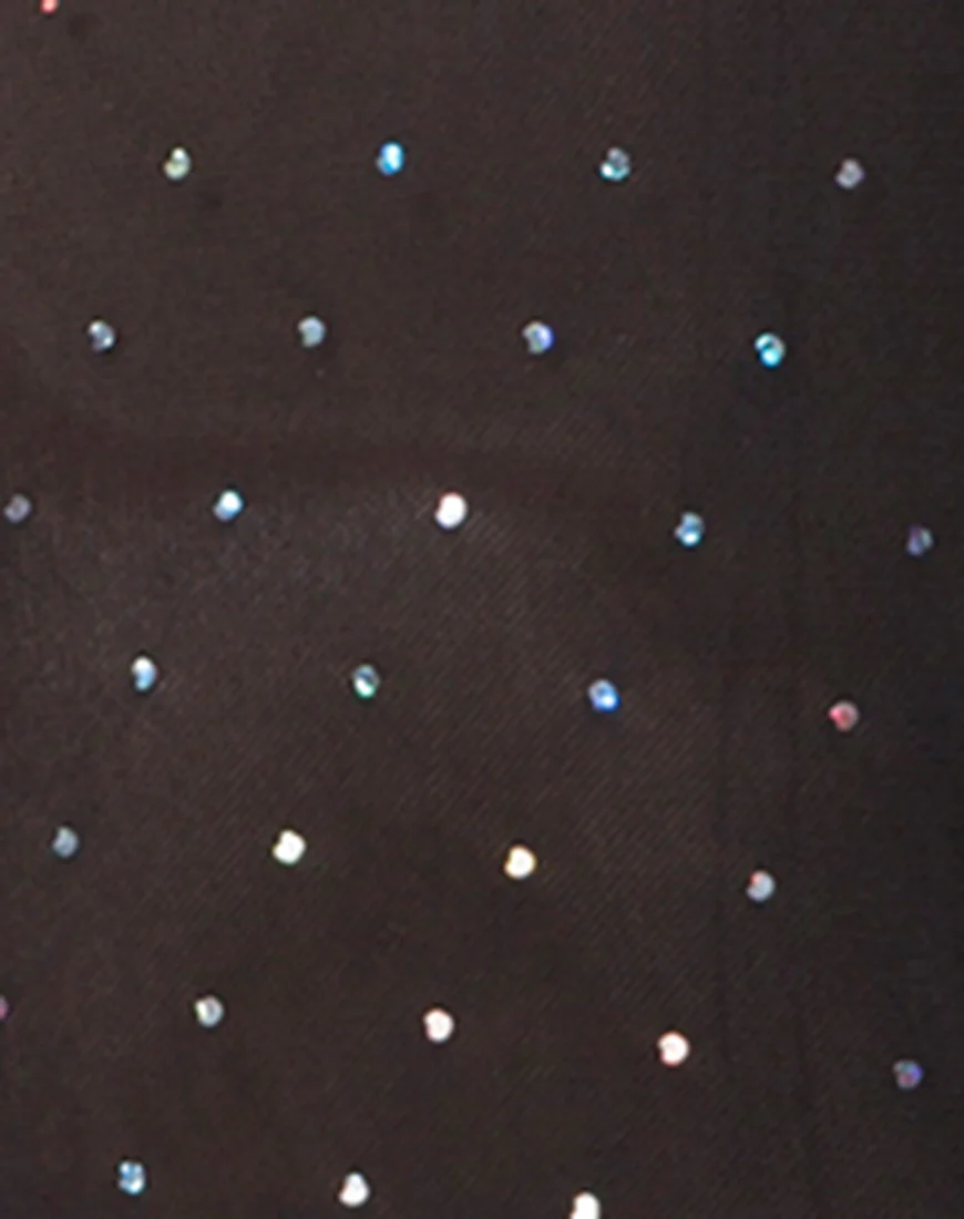 Wyatt Dress in Net Crystal Black - Image 5