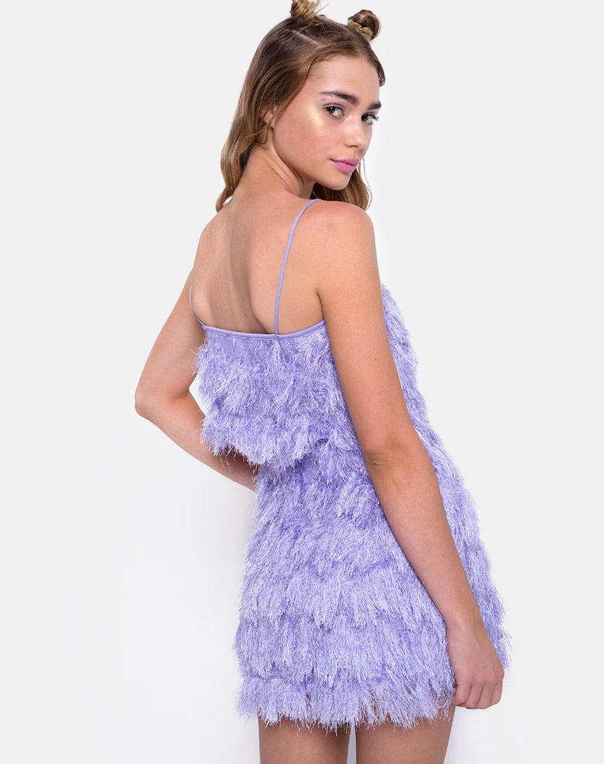 Wyne Skirt in Faux Fur Lilac - Image 2