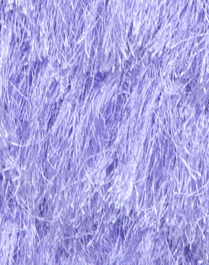 Wyne Skirt in Faux Fur Lilac - Image 5