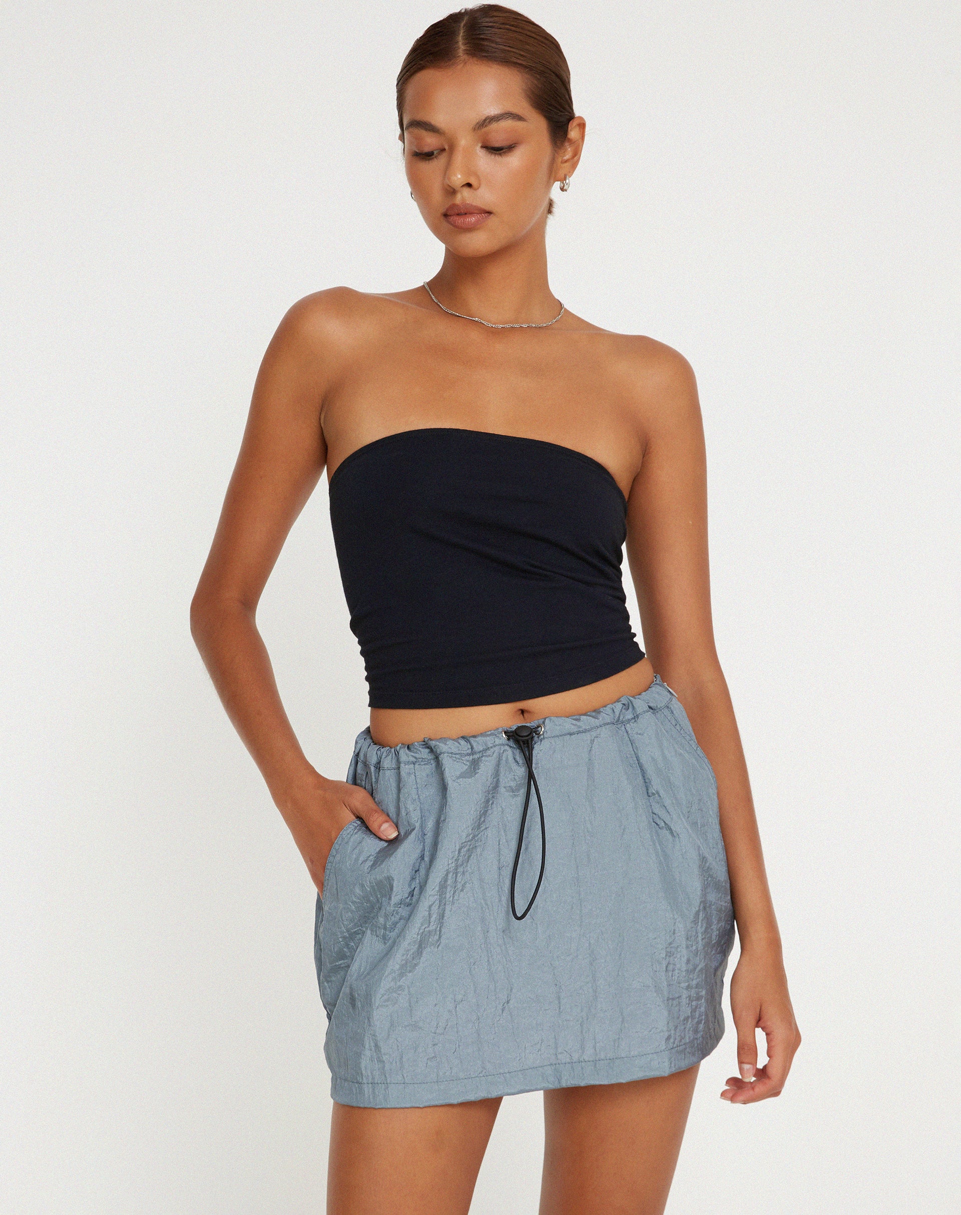 Xenpy Mini Skirt in Silver - Image 2