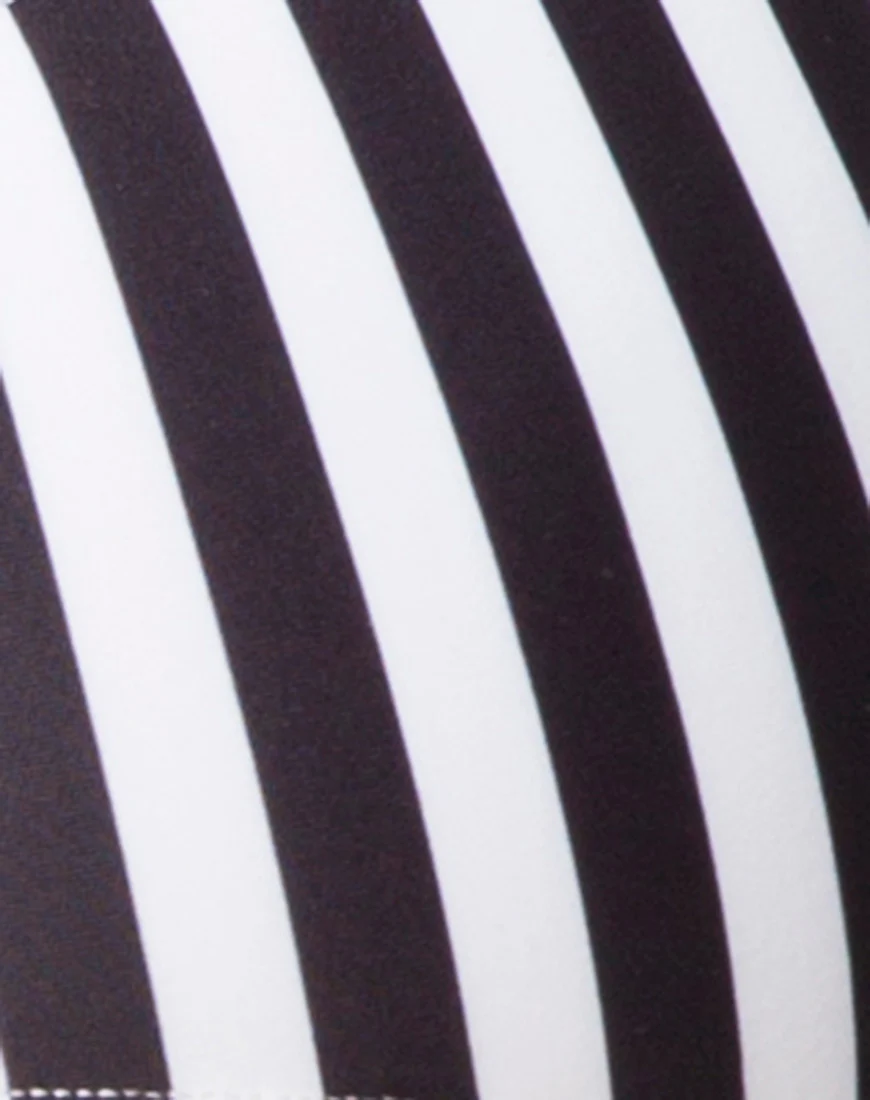 Xeona Swimsuit in Black and White Stripe - Image 5