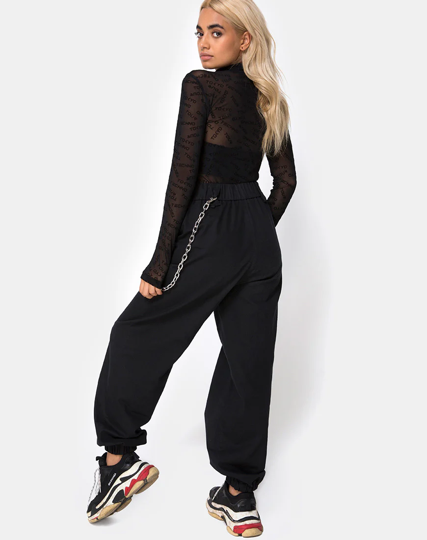 Xhesi Cutout Bodice in Tokyo Techno Black Net - Image 4