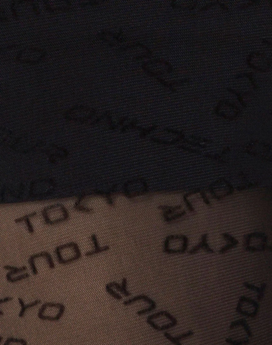 Xhesi Cutout Bodice in Tokyo Techno Black Net - Image 5