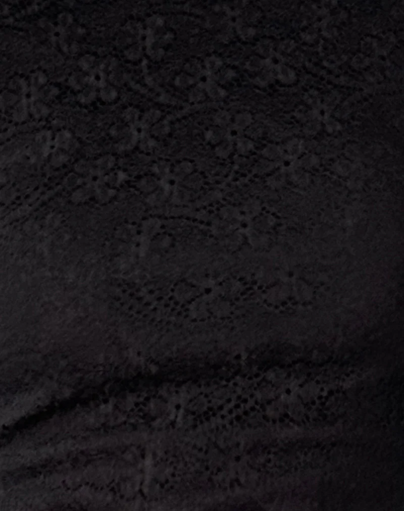 Xiabon Backless Long Sleeve Top in Lace Black - Image 6