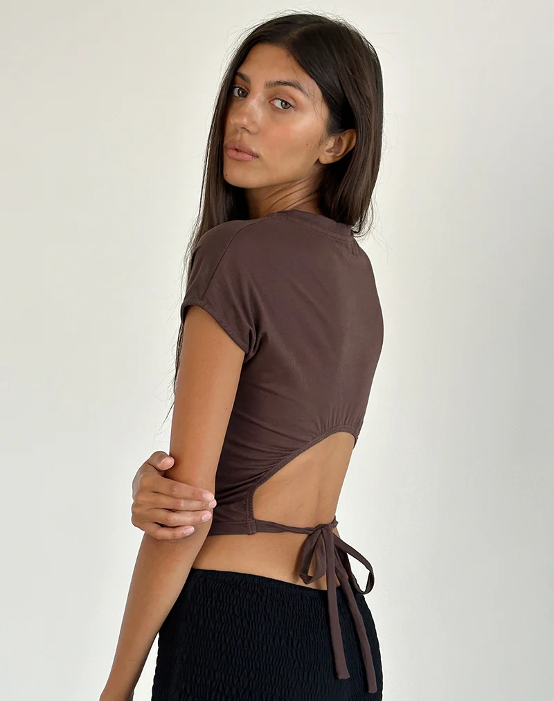 Xiwon Bow Back Top in Deep Mahogany - Image 4