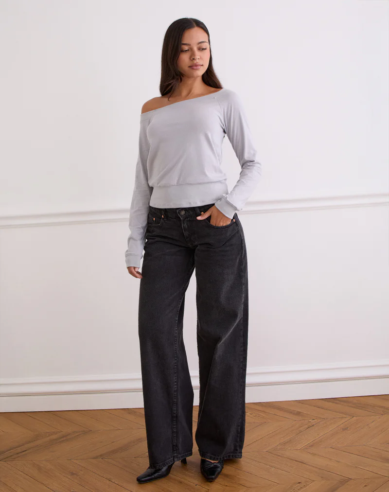 Yacin Slouchy Top in Silver - Image 2
