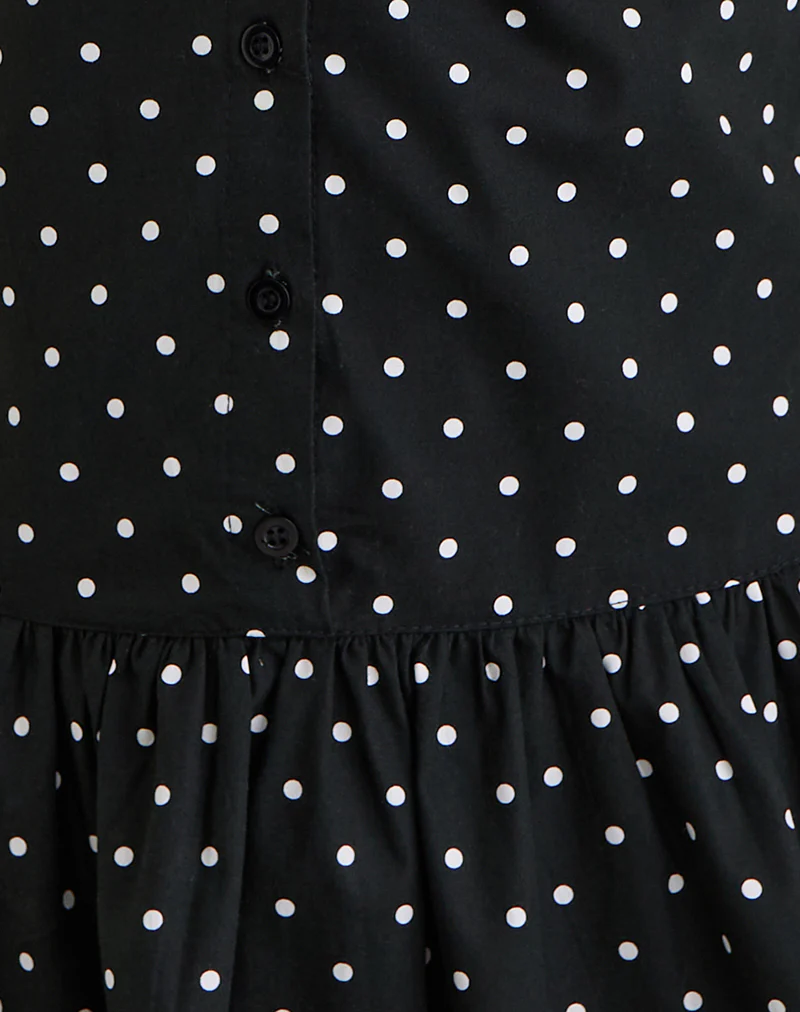 Yadara Mini Dress in Polka Black - Image 6
