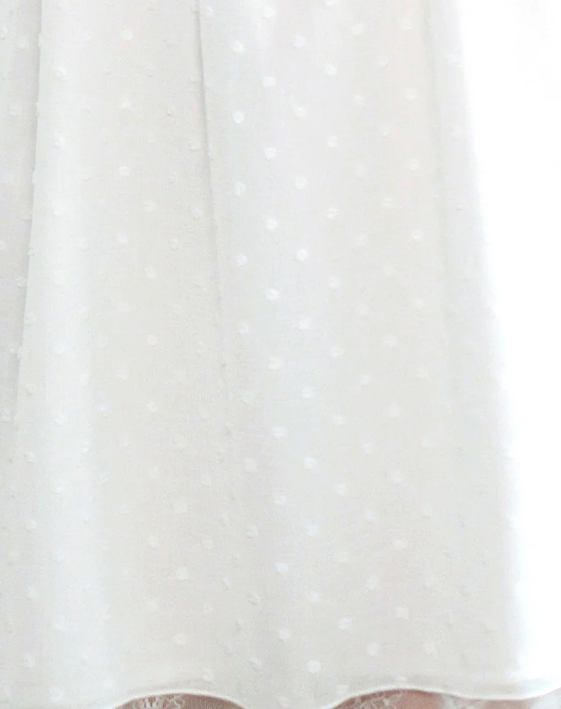 Yagis Smock Mini Dress in Dobby Chiffon White Lace - Image 6