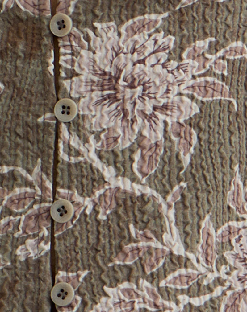 Yakova Blouse in Woven Floral Green - Image 6