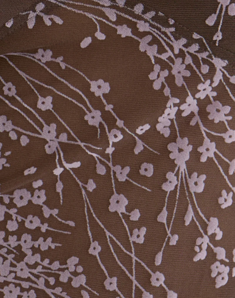 Yamuna Long Sleeve Top in Moonlit Blossom Brown - Image 5