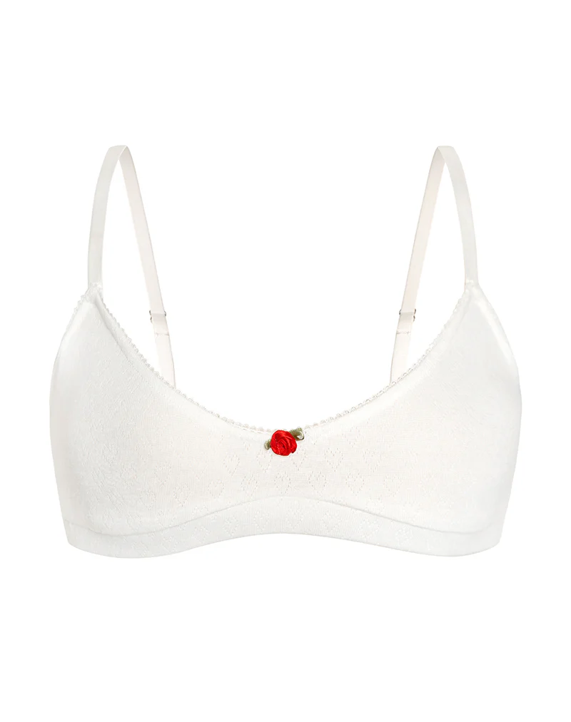 Yanas Bra in Pointelle Ivory with Frill Trim - Image 5