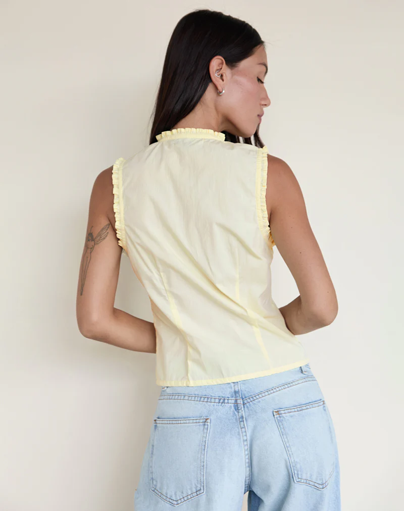 Yara Blouse in Poplin Lemon - Image 4