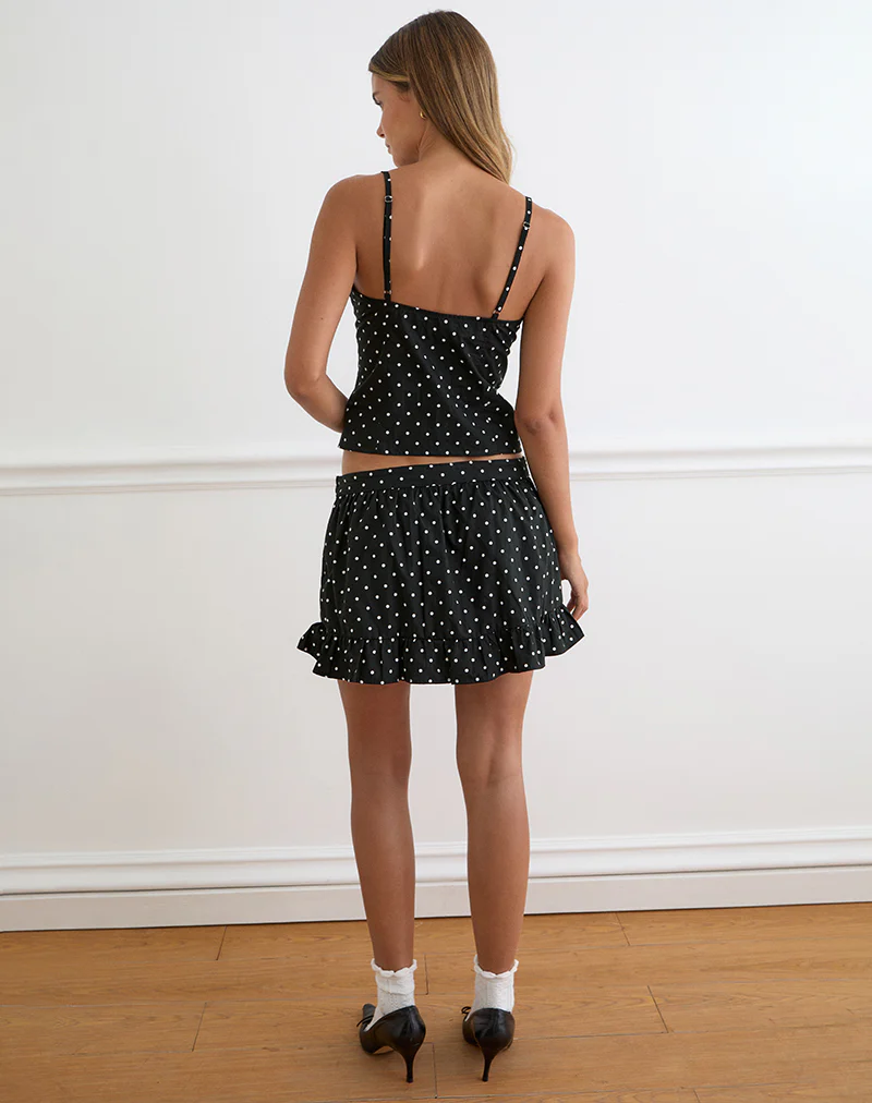 Yasumi Mini Skirt in Basic Polka Black - Image 6