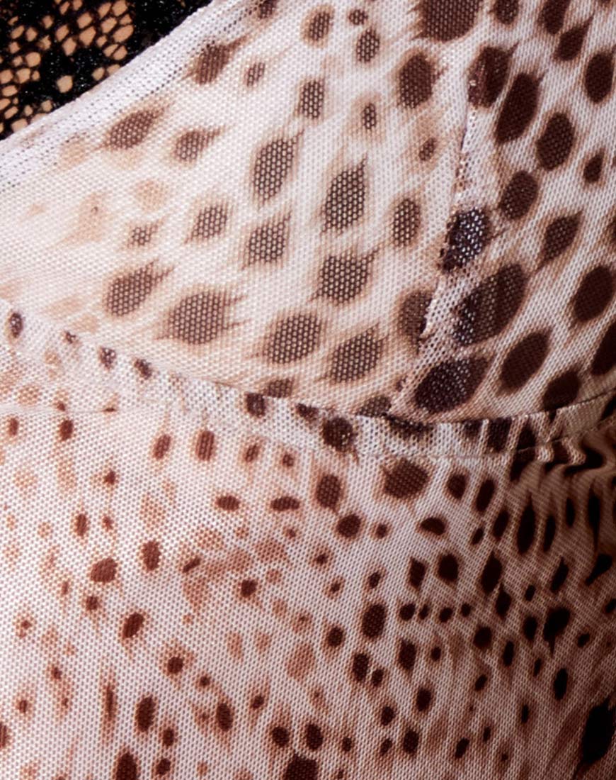 Yenika Cami Top in Mesh Sand Leopard - Image 5