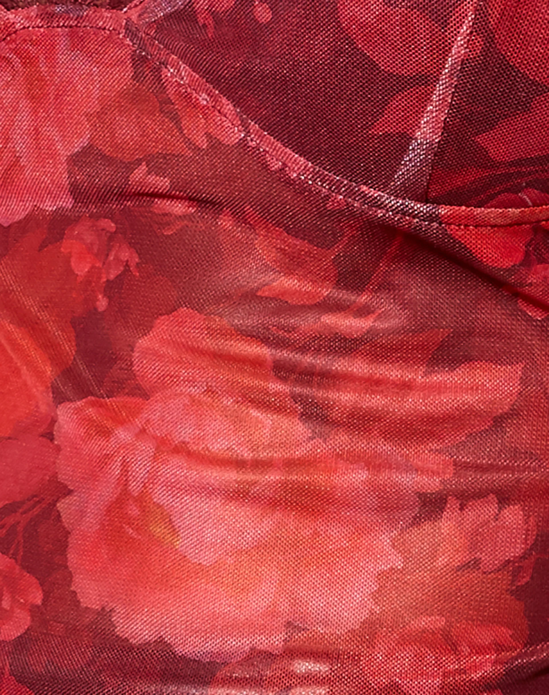 Yenika Crop Top in Rough Rose Burgundy - Image 5