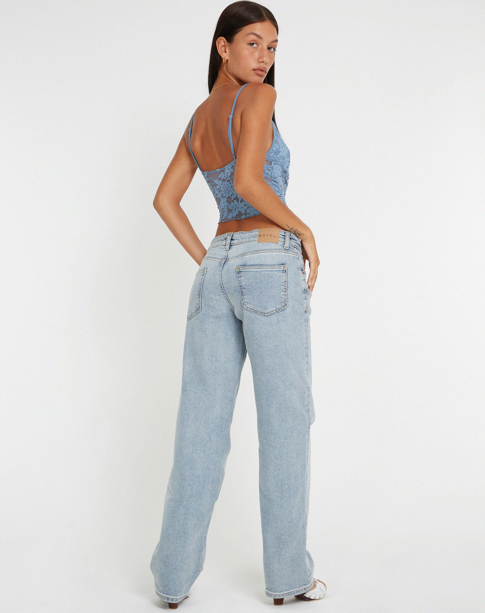 Yenko Crop Top in Lace Blue - Image 4