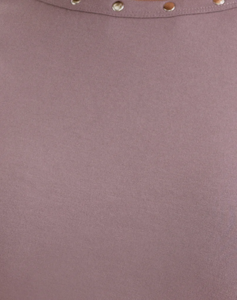 Yetta Double Studded Vest Top in Dusty Mauve - Image 6