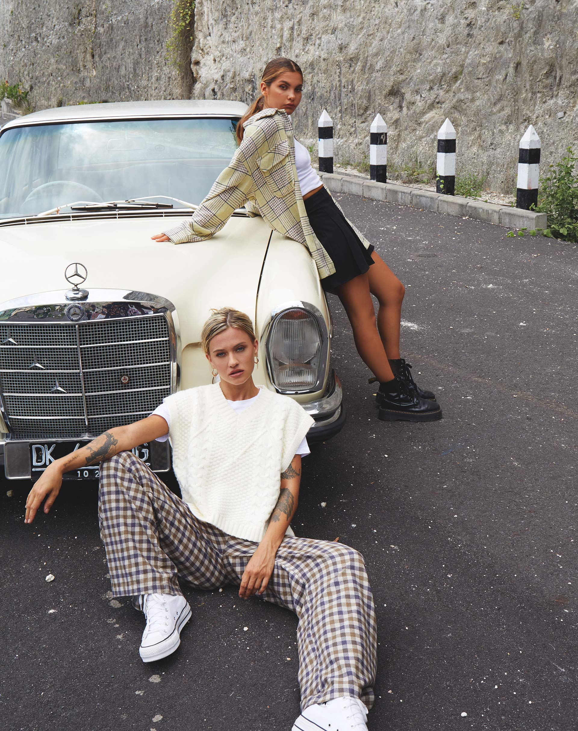 Yeva Trouser in 40's Check Tan - Image 2