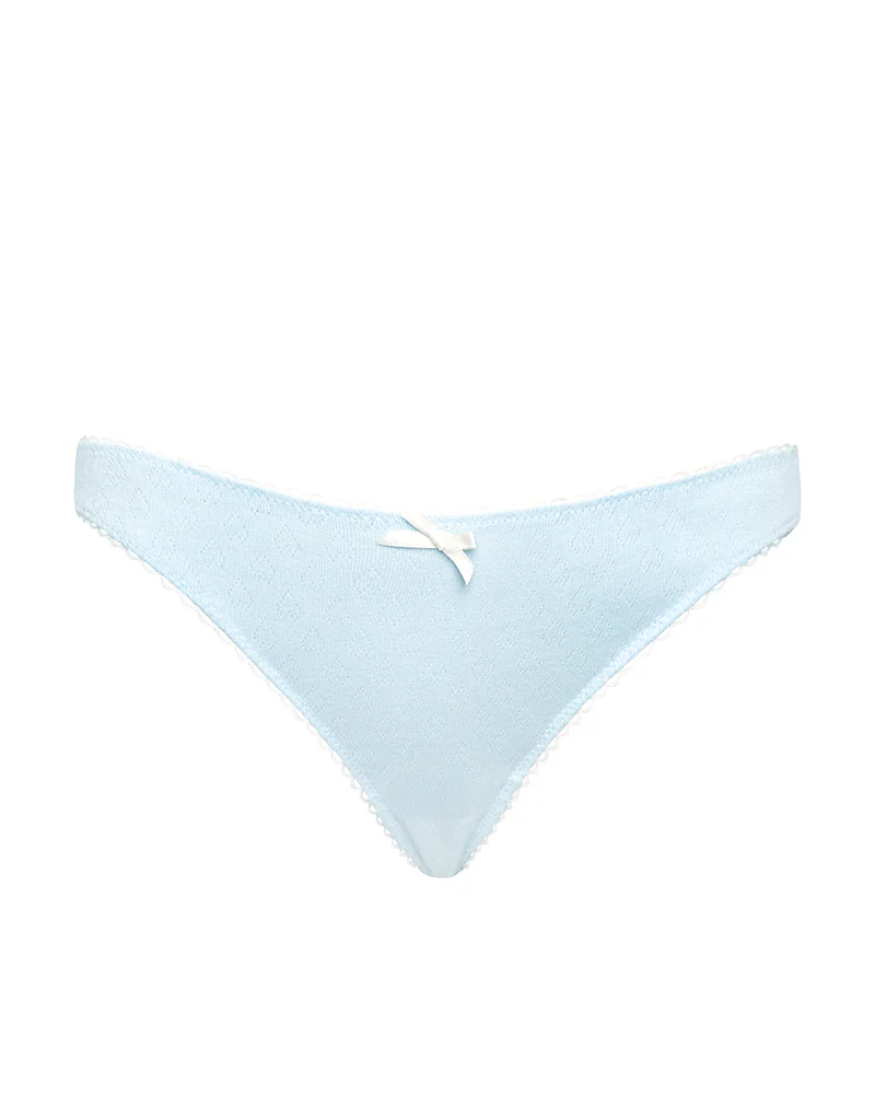 Yinis Knicker in Pointelle Blue with Bow - Image 6