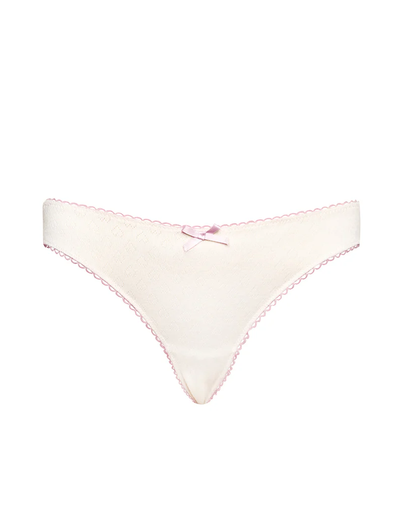 Yinis Knicker in Pointelle Ivory with Bow - Image 6