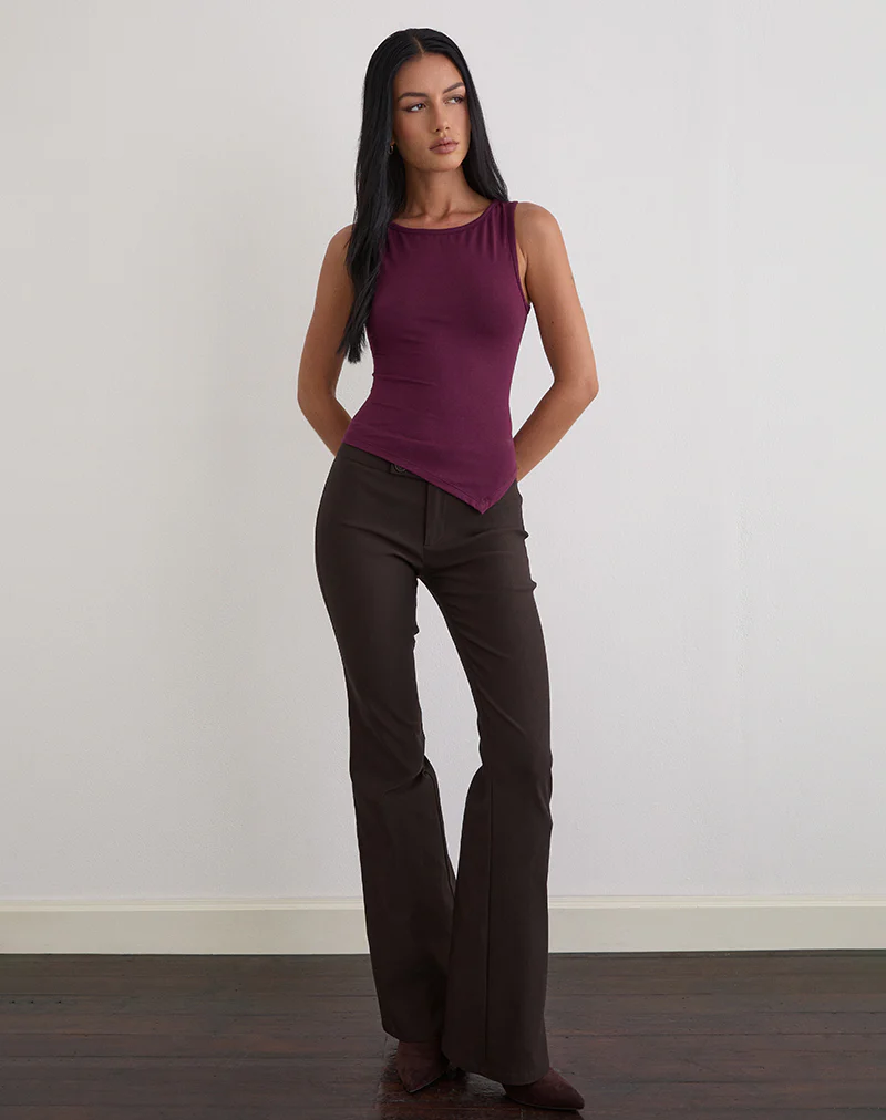 Ymir Vest Top in Rayon Jersey Deep Purple - Image 2