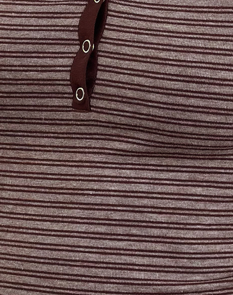 Yolla Top in Brown and Grey Stripe - Image 6