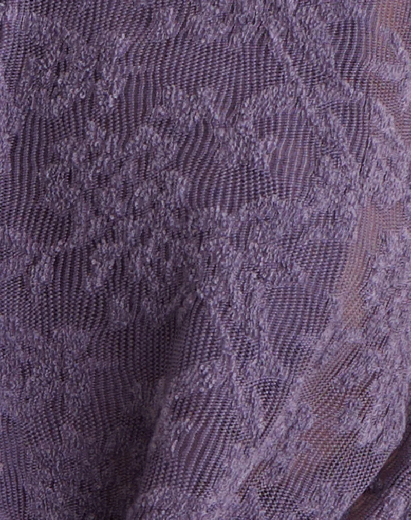 Yukari Plunge Top in Jacquard Knit Purple - Image 5