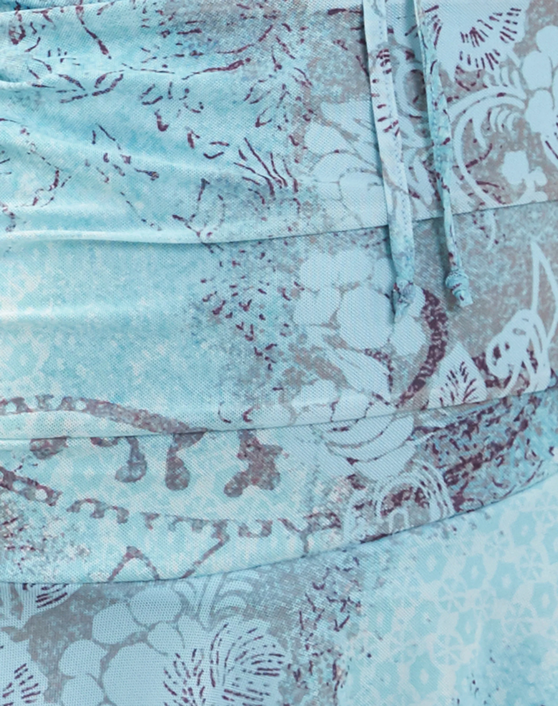 Yuta Halterneck Mini Dress in Blue Paisley Abstract Rustic - Image 6