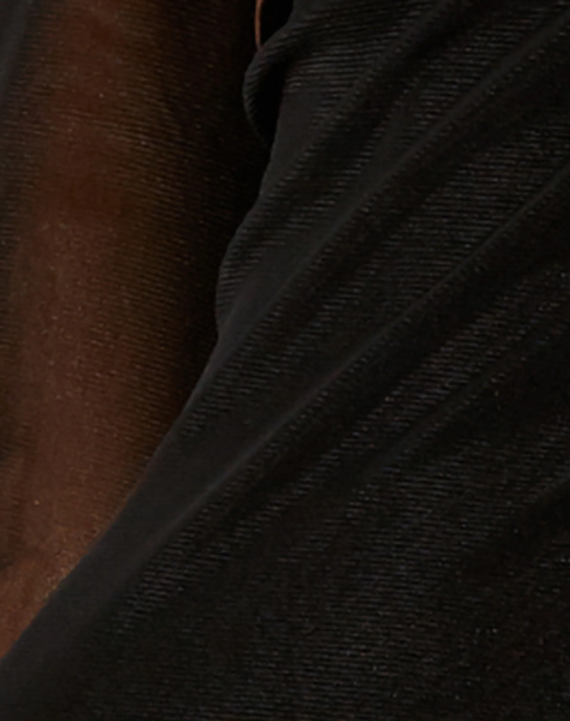 Yuvila Mini Dress in Mesh Black and Brown - Image 5