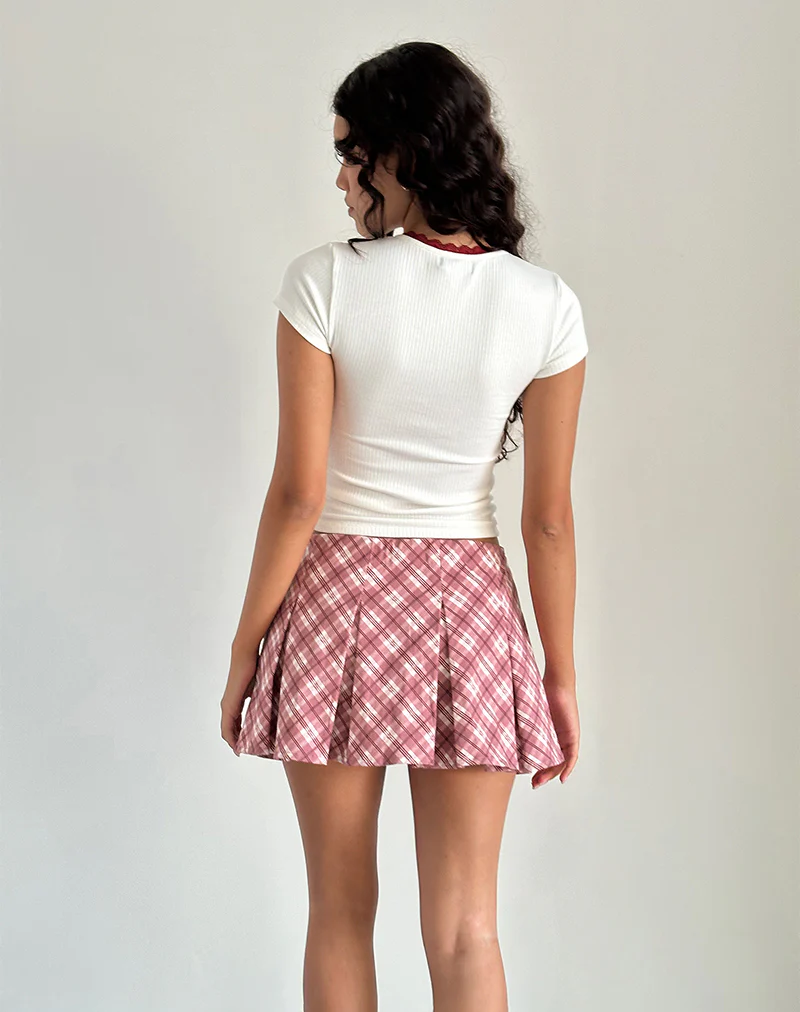 Zagy Tee in Off White with Strawberry Pot Print - Image 4