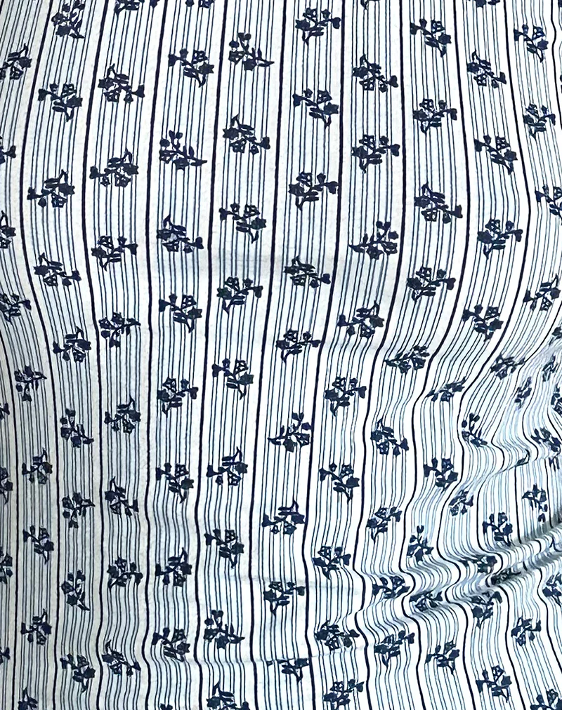 Zagy Tee in Floral Stripe - Image 6