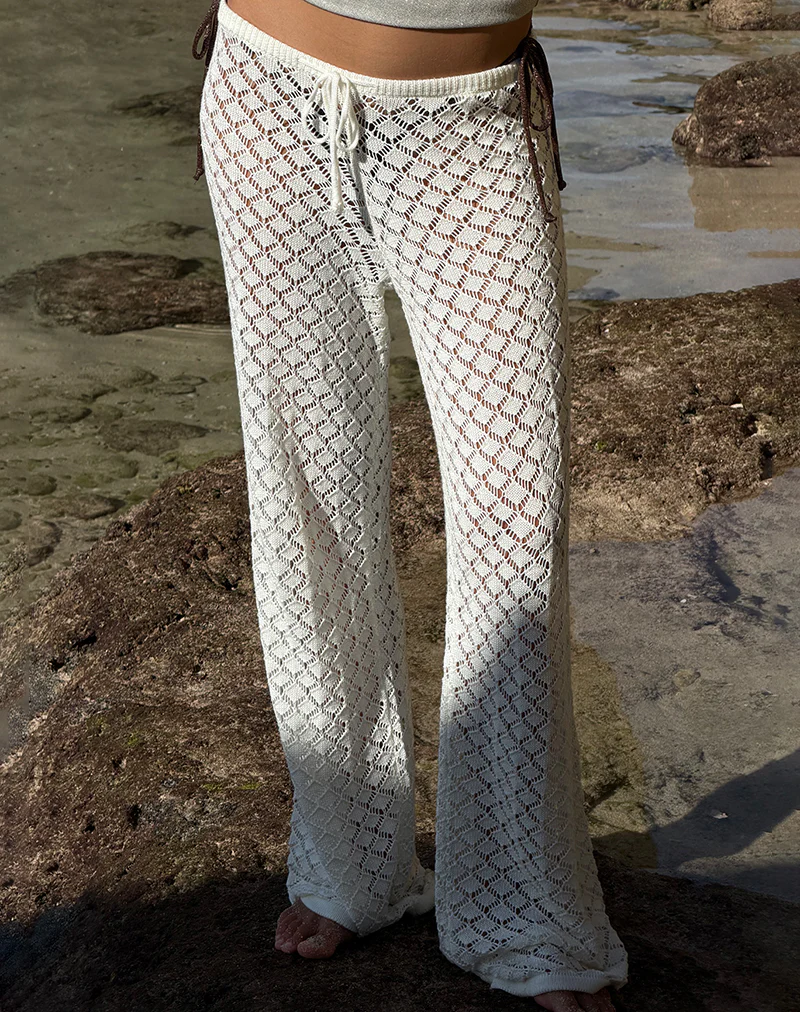 Zahli Trouser in Knit White - Image 6